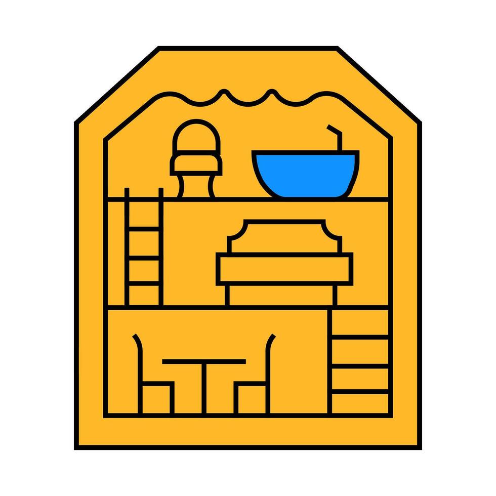 dollhouse toy child icon color illustration vector