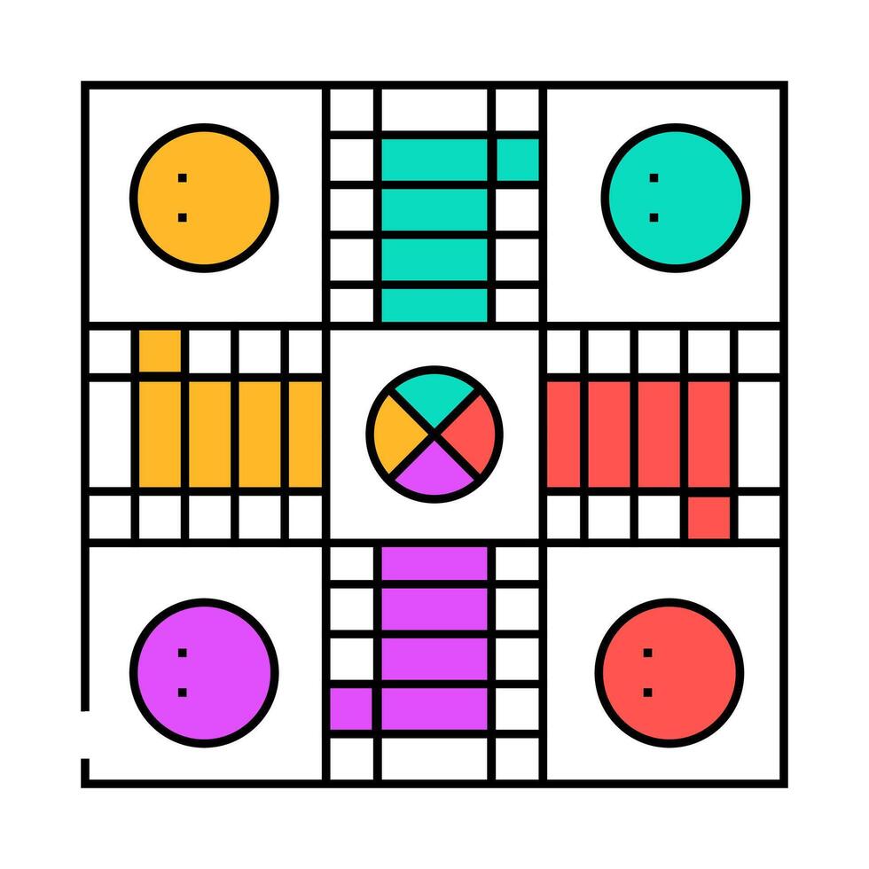 ludo board board table icon color illustration vector
