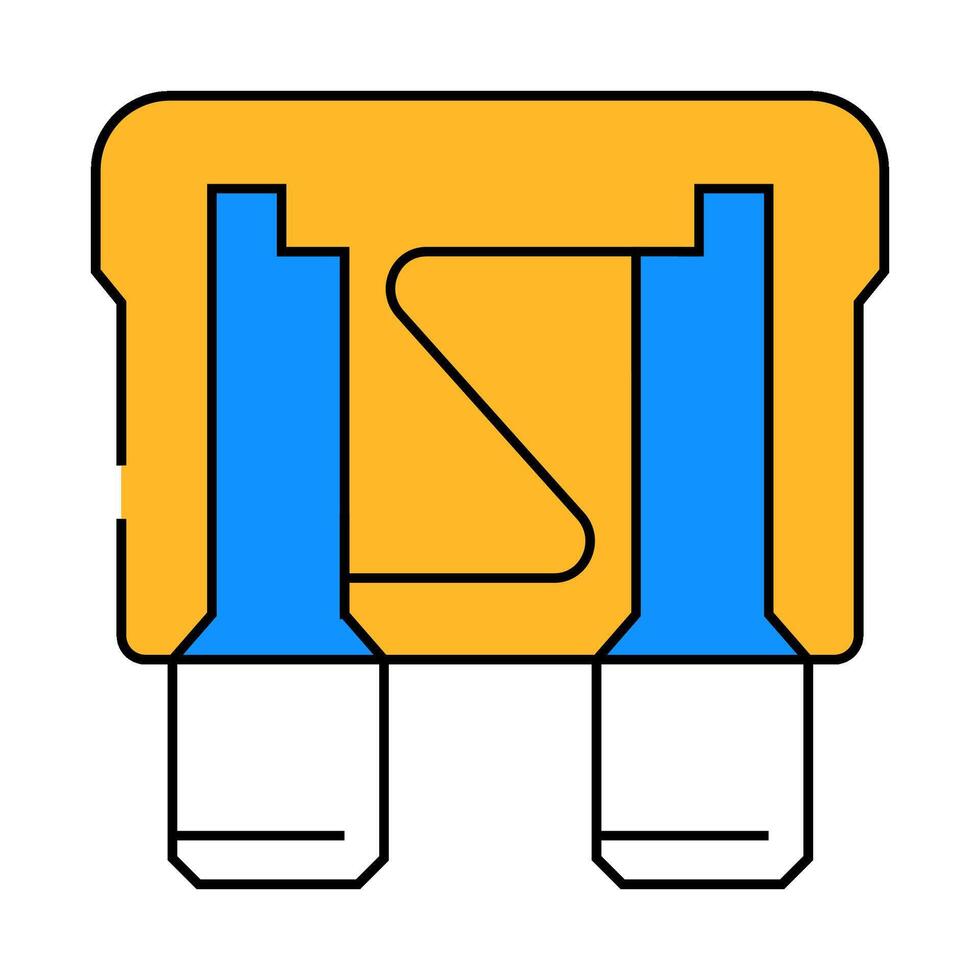 fuse electronic component icon color illustration vector