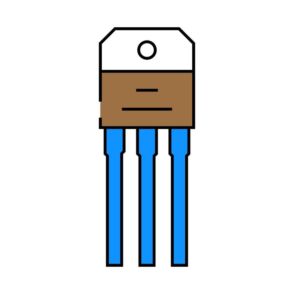 transistor electronic component icon color illustration vector