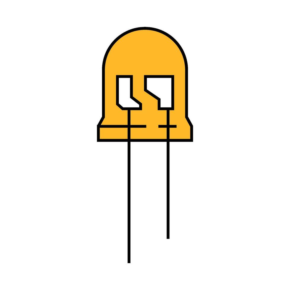 diode electronic component icon color illustration vector