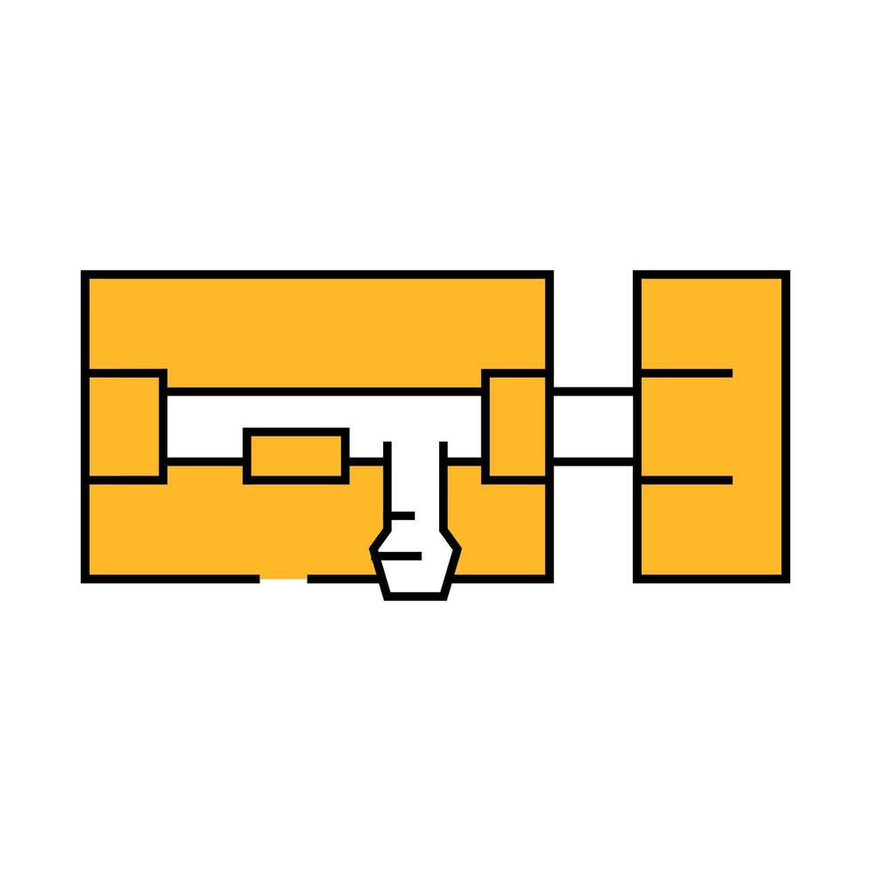 latch door hardware furniture fitting icon color illustration vector
