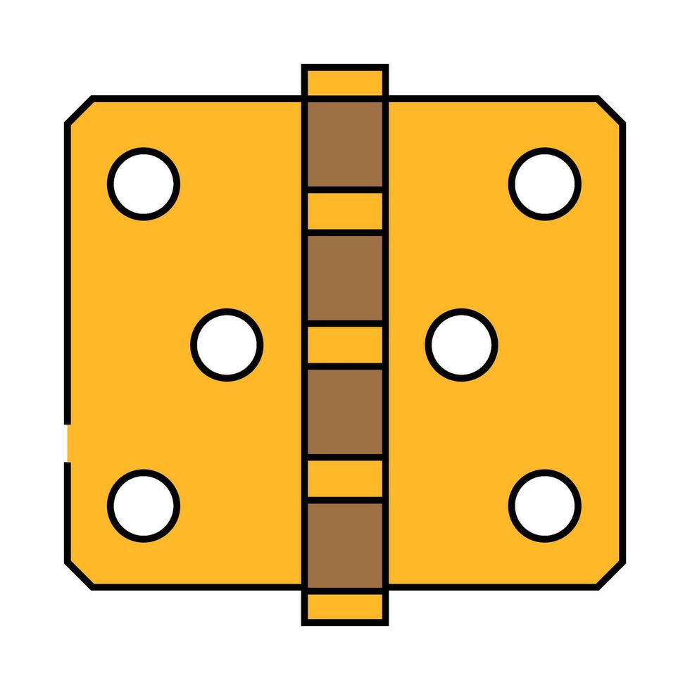 hinge hardware furniture fitting icon color illustration vector