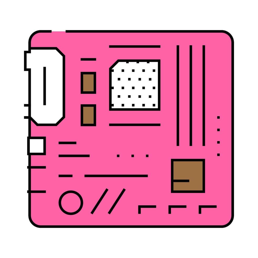 motherboard gaming pc icon color illustration vector