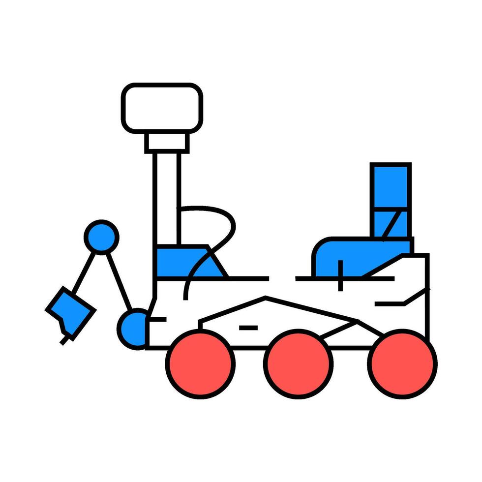 mars rover planet icon color illustration vector