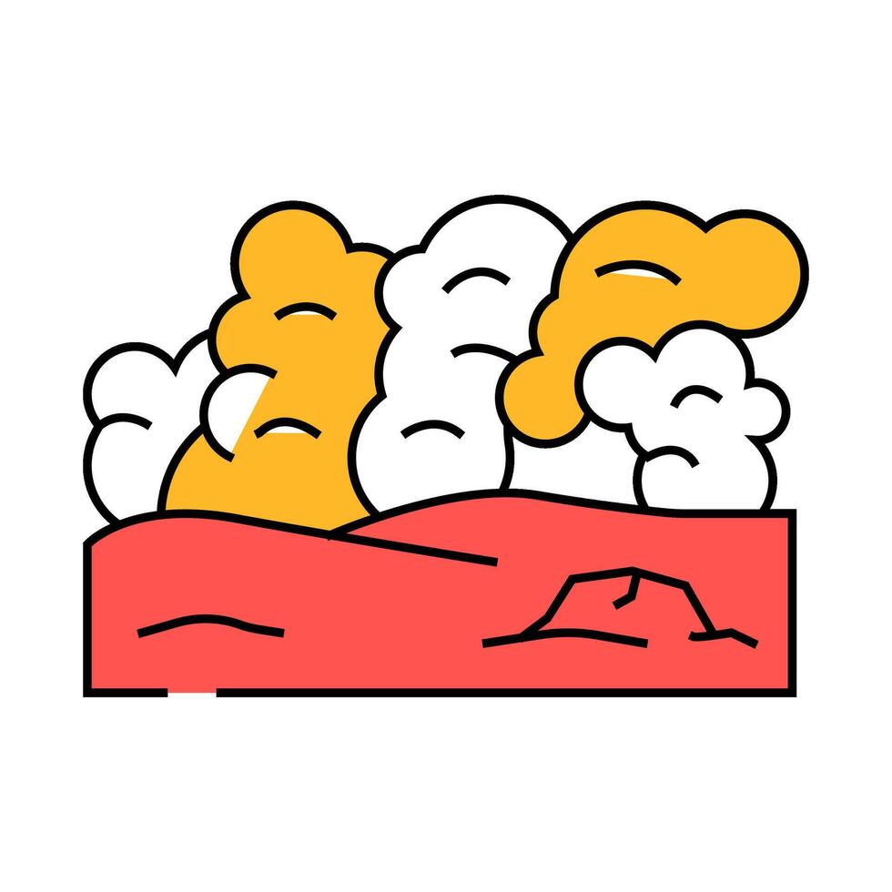 martian dust storm mars planet icon color illustration vector