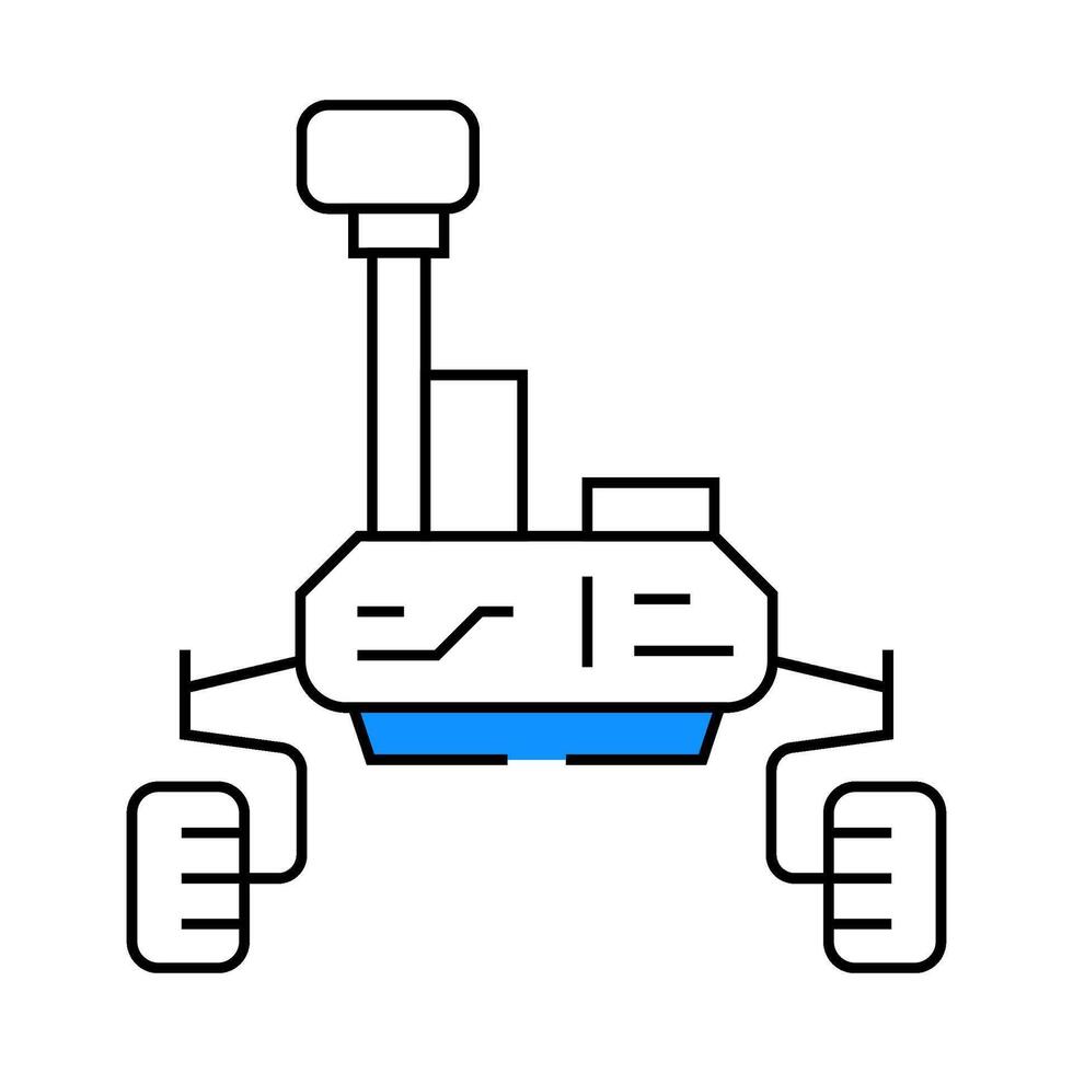 mars rover planet icon color illustration vector