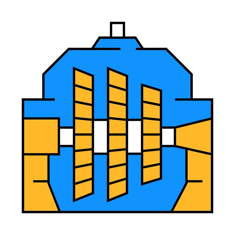 steam turbine nuclear energy icon color illustration vector