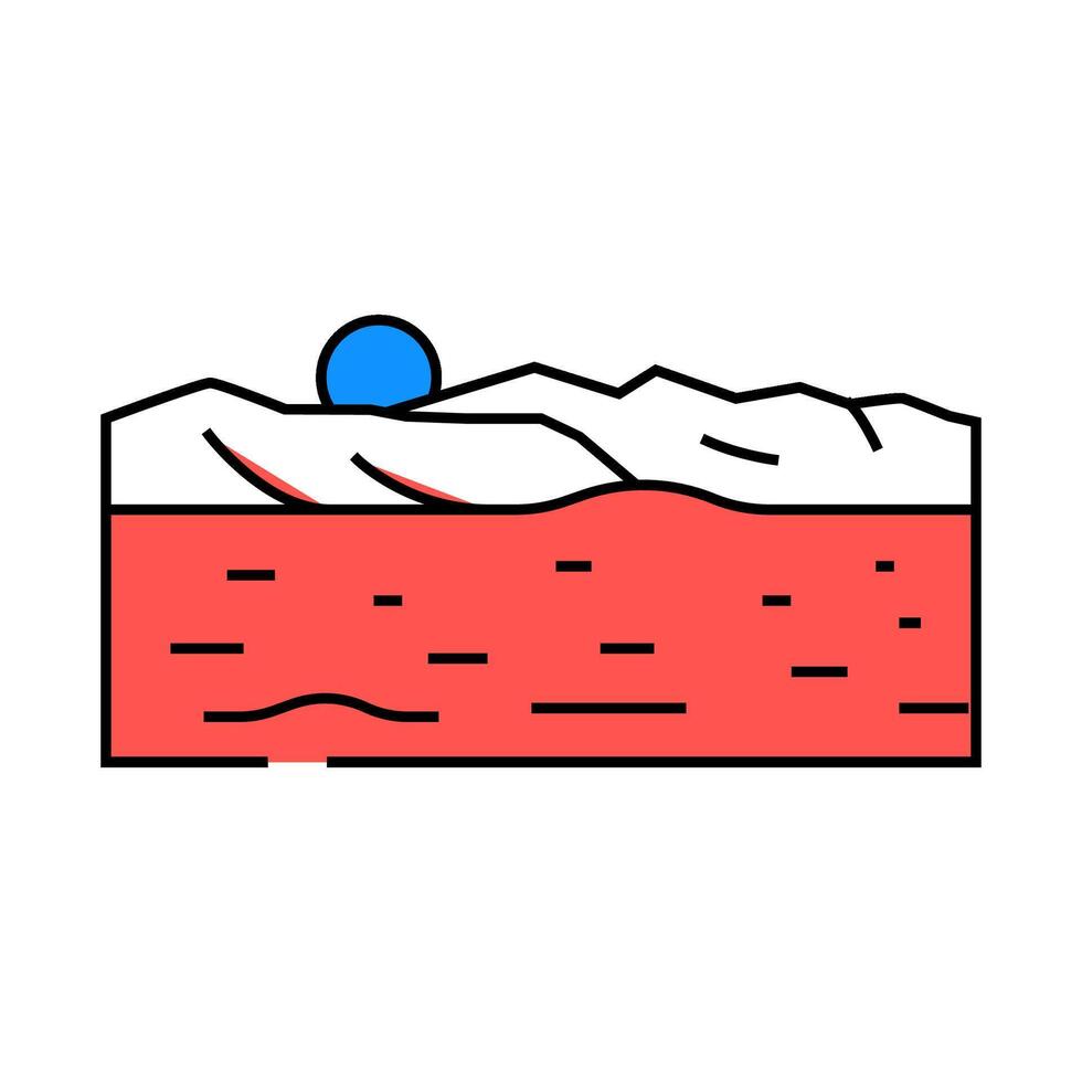 martian sunset mars planet icon color illustration vector