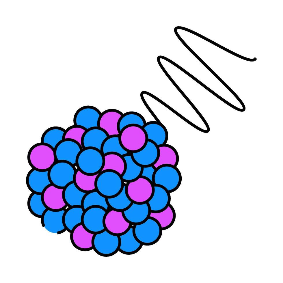 gamma rays nuclear energy icon color illustration vector