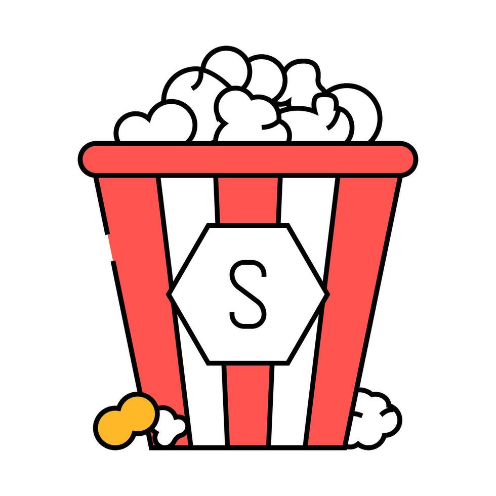 classic salt popcorn food icon color illustration vector