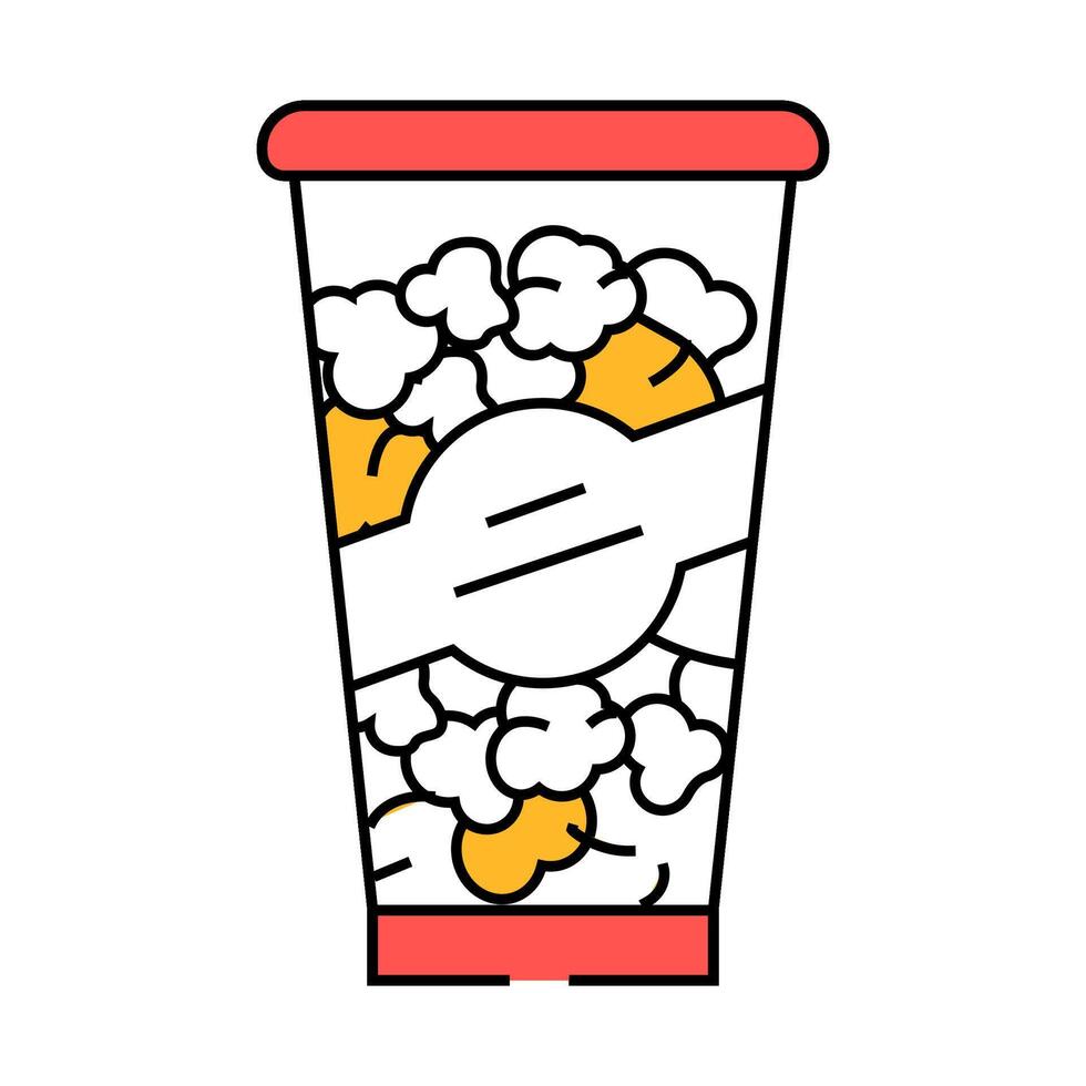 bucket popcorn food box icon color illustration vector