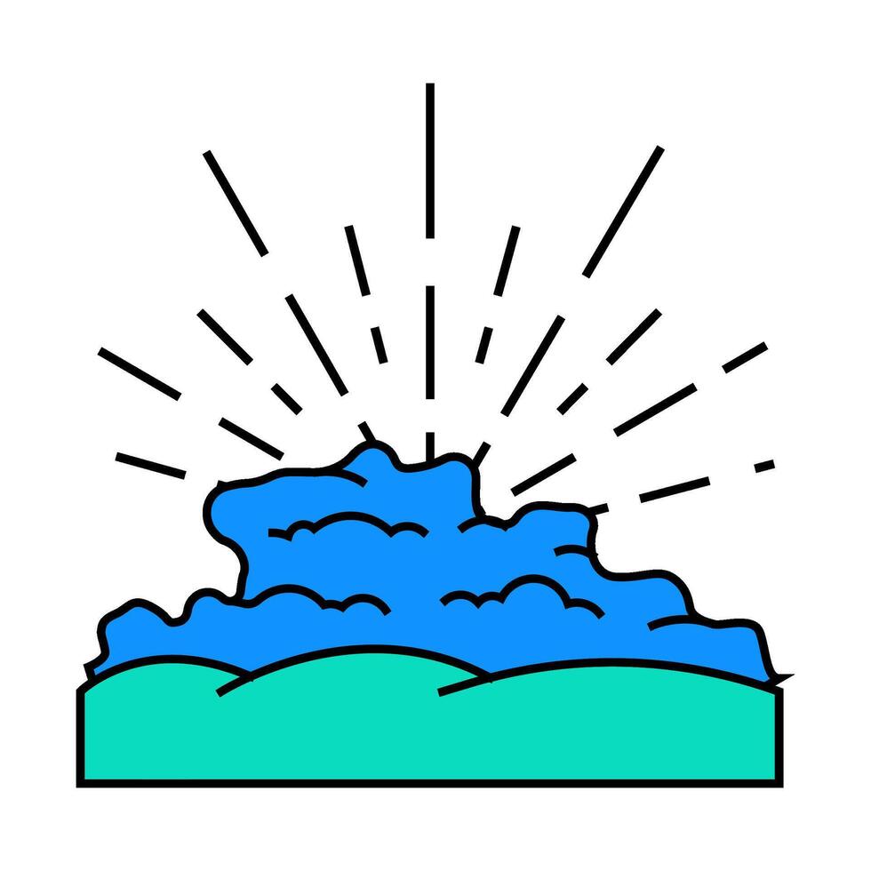 sun rays summer sunlight icon color illustration vector