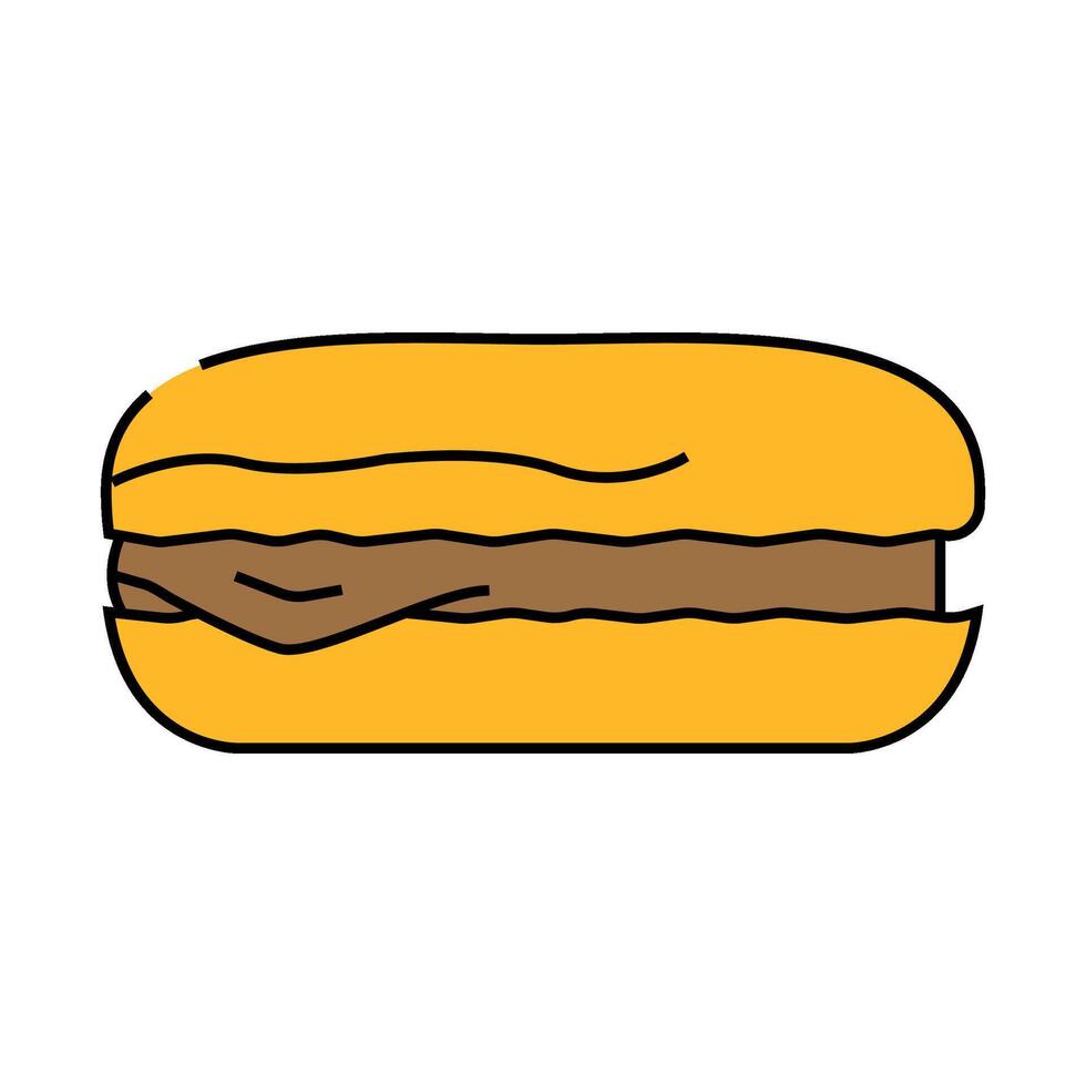 ham bun food meal icon color illustration vector