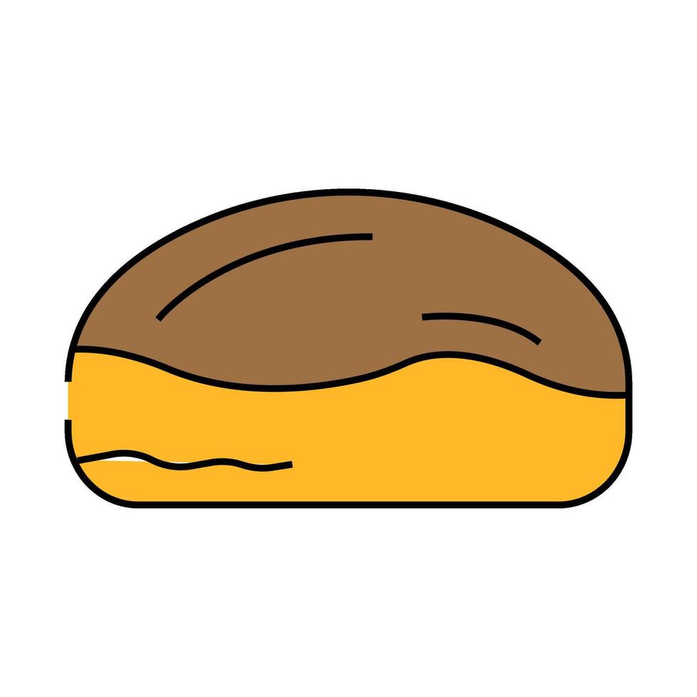 chocolate bun food meal icon color illustration vector