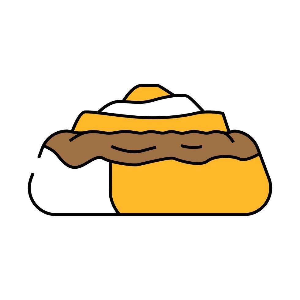 cinnamon bun food meal icon color illustration vector