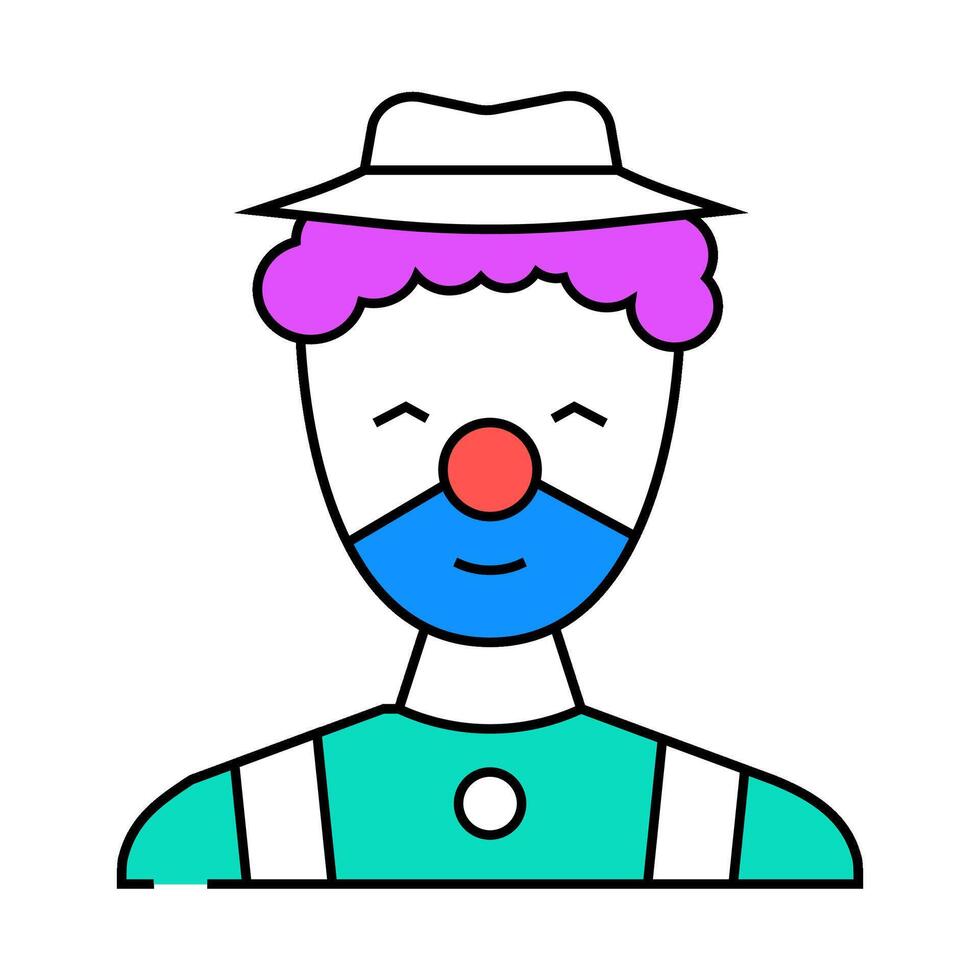 clown carnival vintage icon color illustration vector