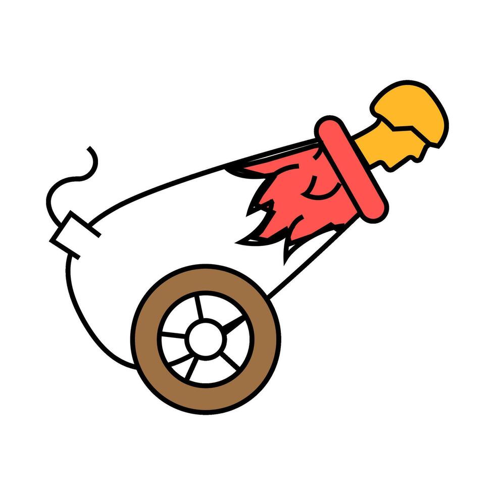 human cannonball carnival show icon color illustration vector