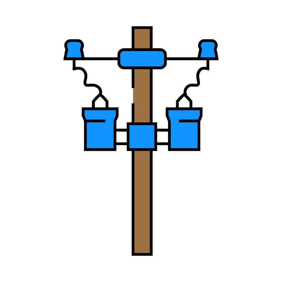 electric utility pole electrical engineer icon color illustration vector