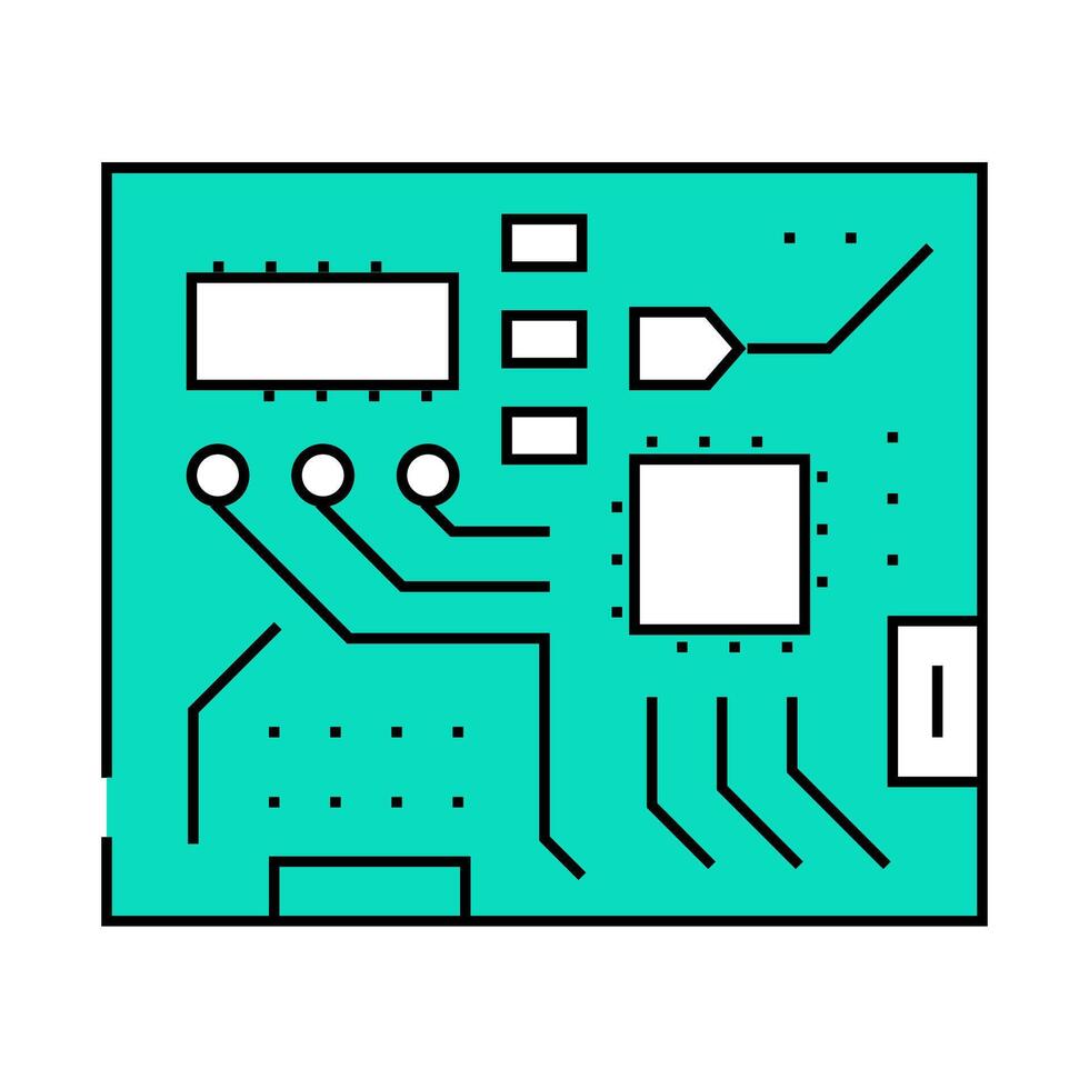 circuit board electrical engineer icon color illustration vector