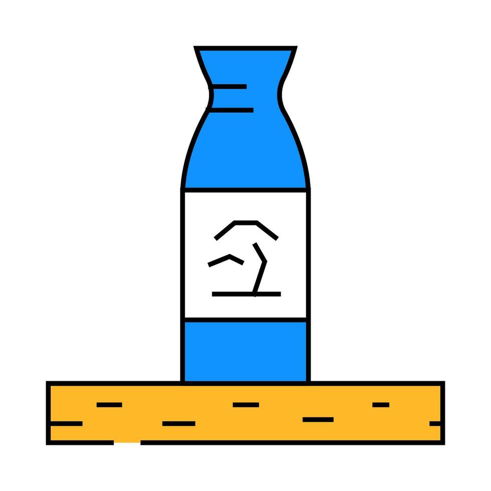 sake bottle japanese food icon color illustration vector