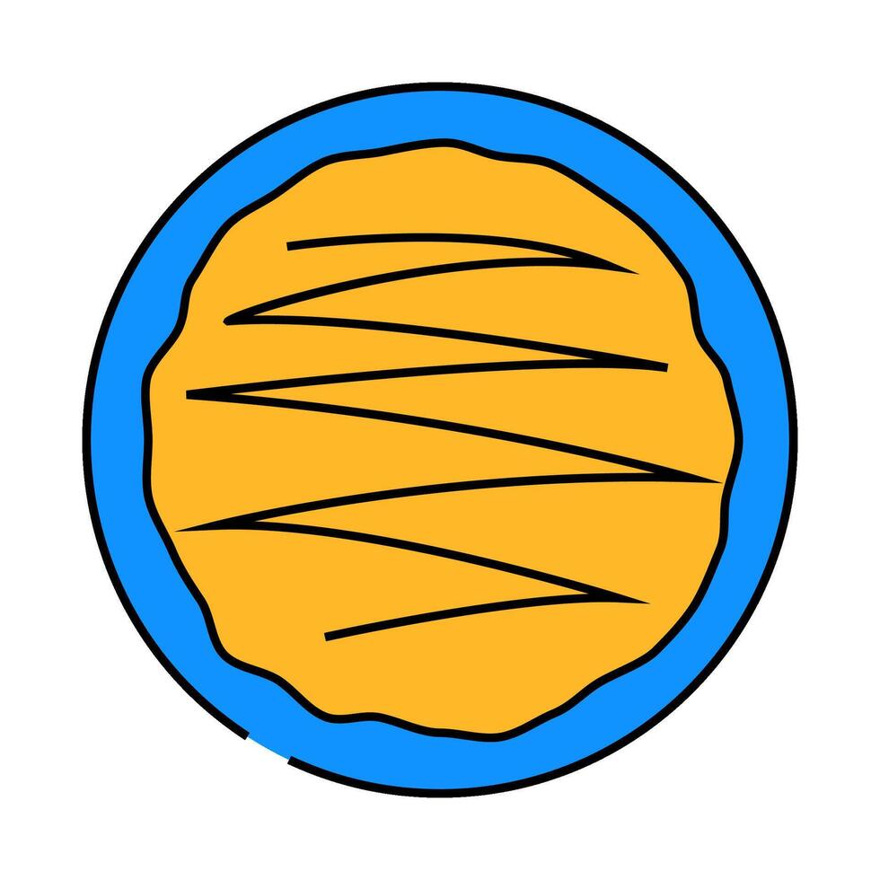 okonomiyaki japanese food icon color illustration vector