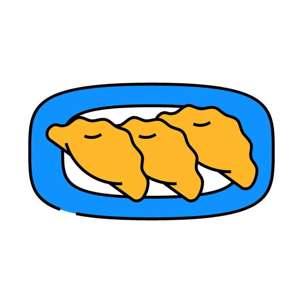 gyoza japanese food icon color illustration vector