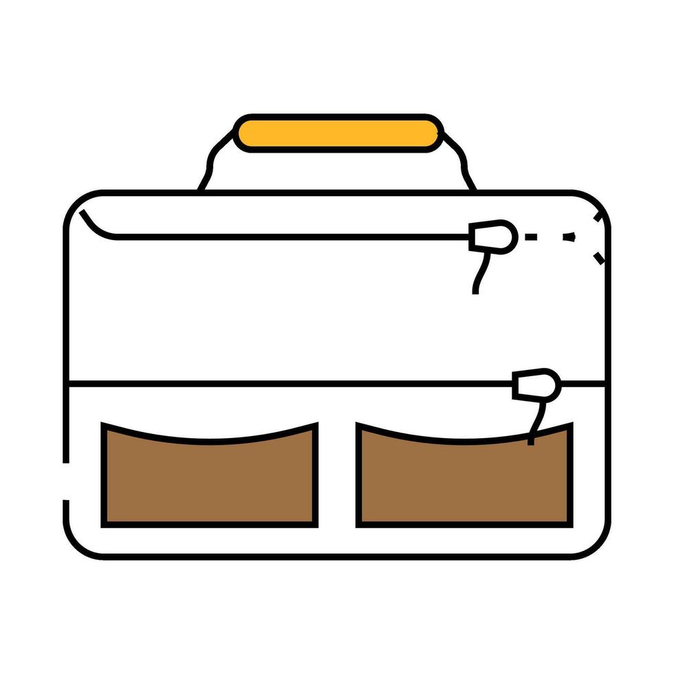 lunch box bag school icon color illustration vector