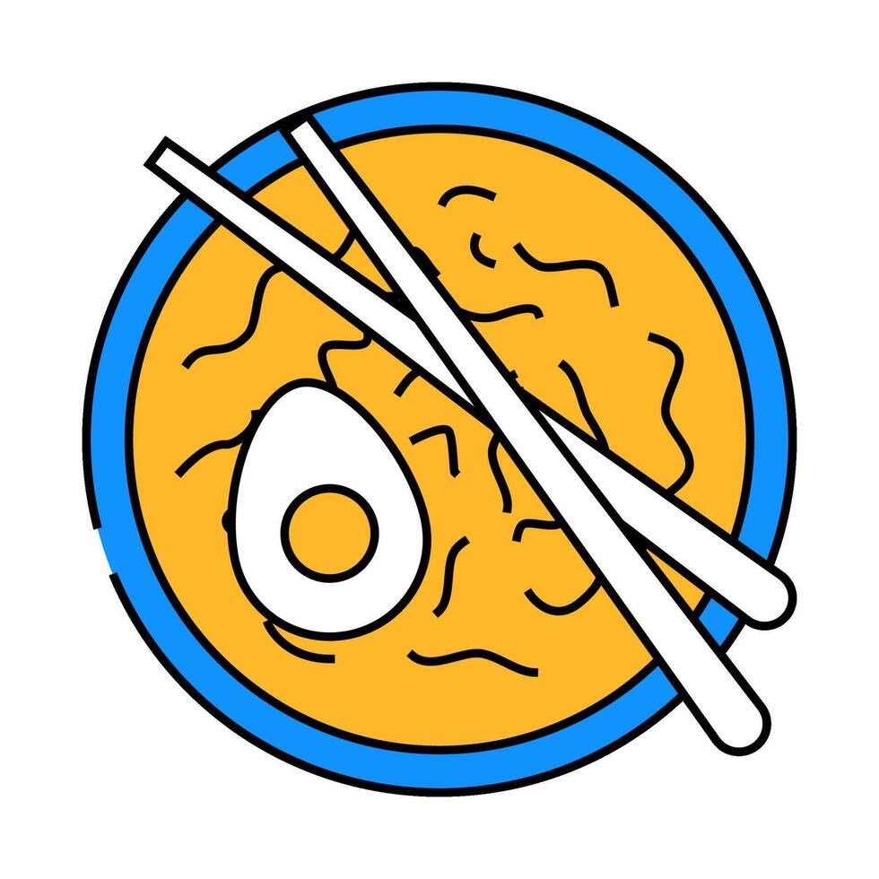 ramen noodles japanese food icon color illustration vector