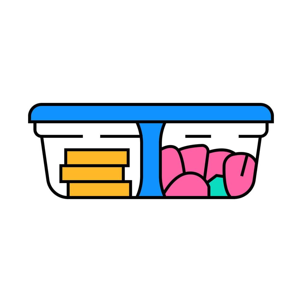 lunch box glass container icon color illustration vector