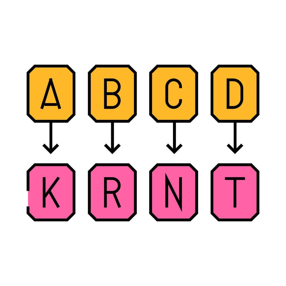 cryptography math science education icon color illustration vector