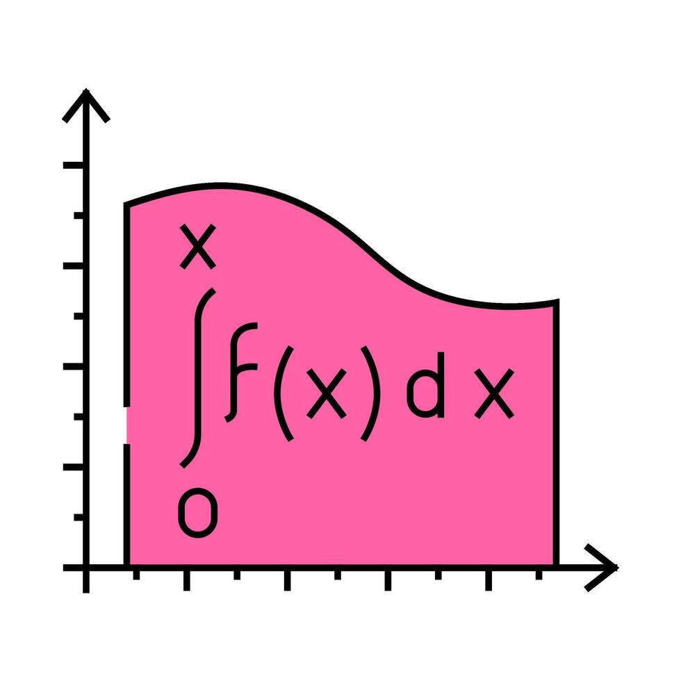 integral math science education icon color illustration vector