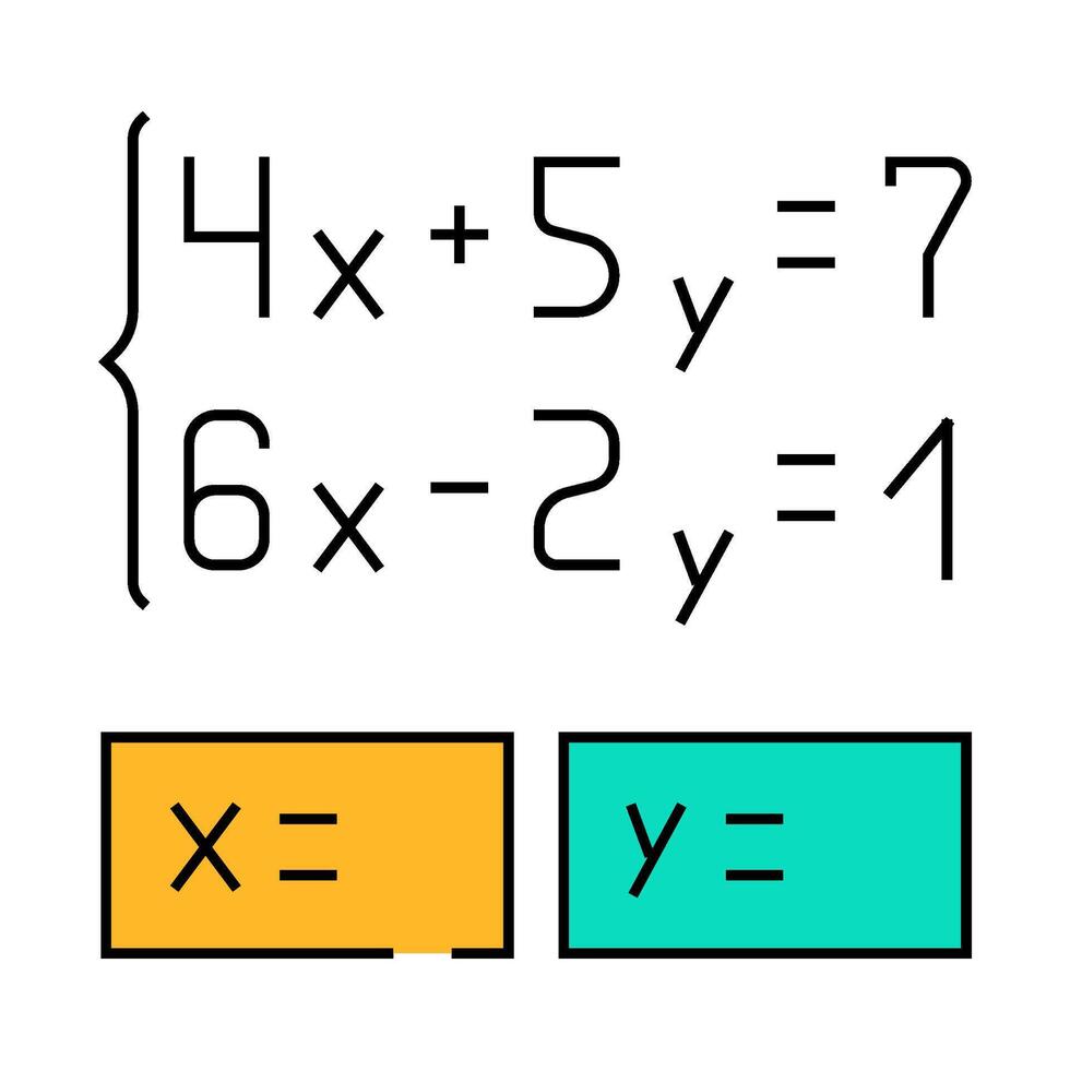 equation math science education icon color illustration vector