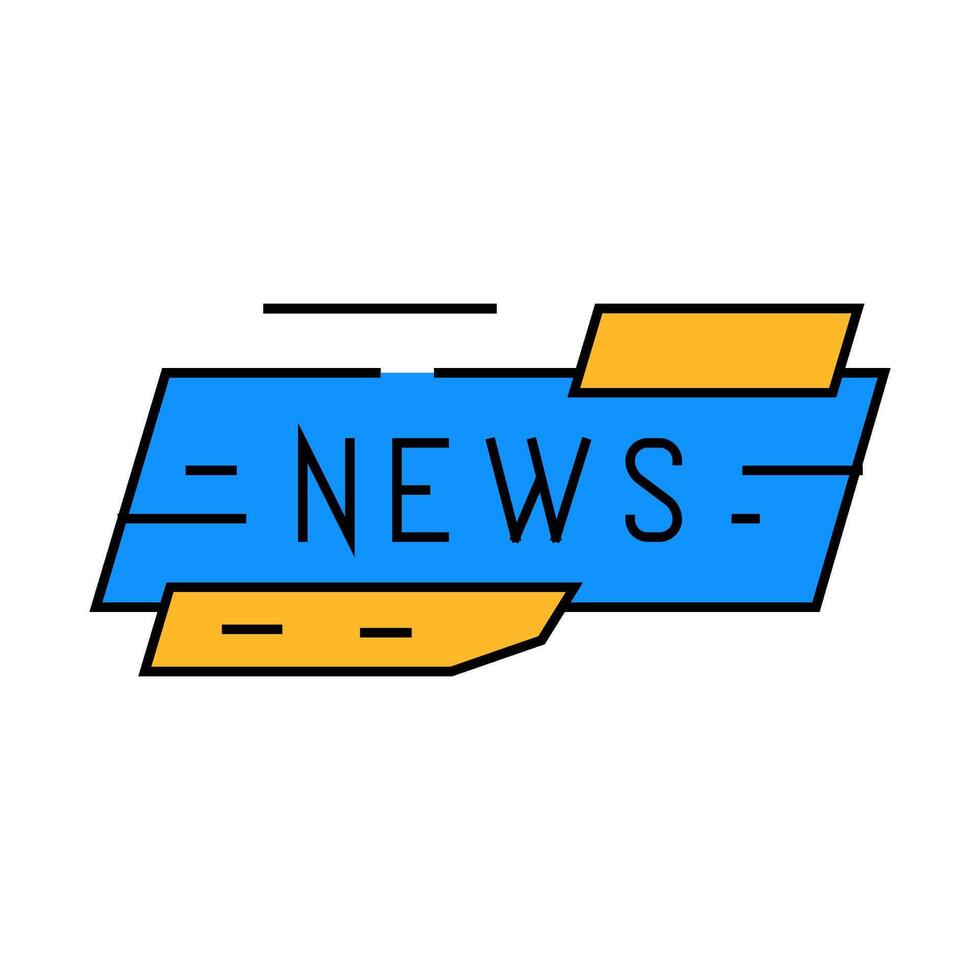 news ticker media icon color illustration vector