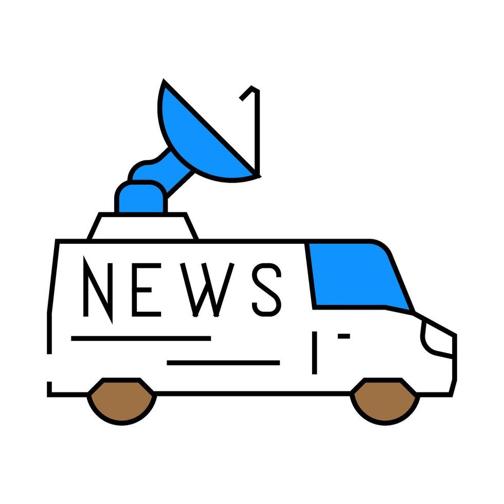 satellite news media icon color illustration vector