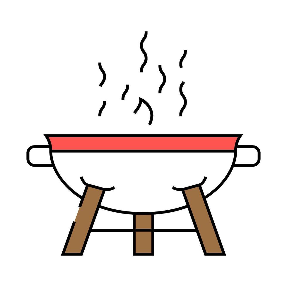 grill smell icon color illustration vector
