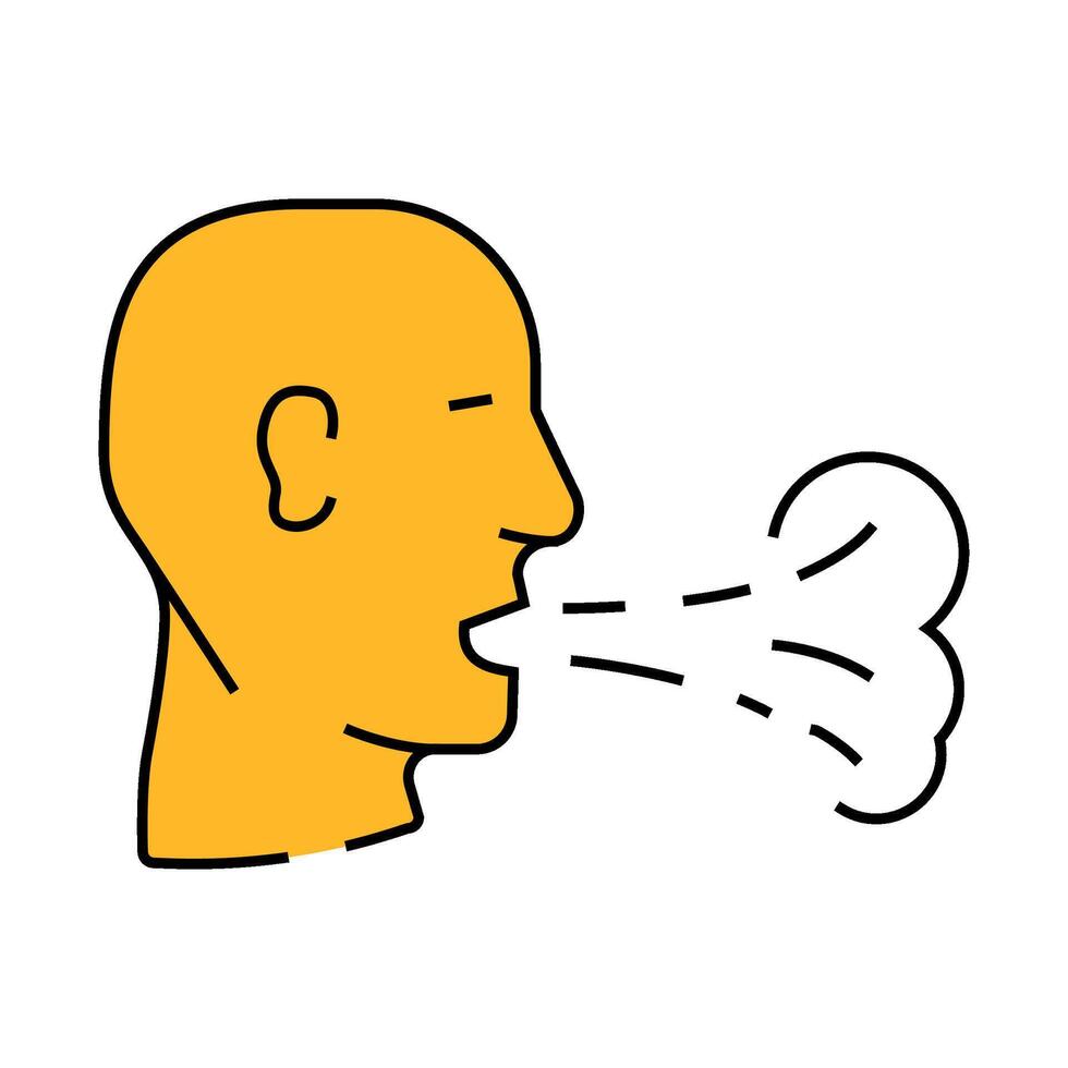 breath smell icon color illustration vector