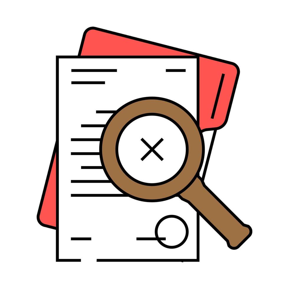 document reject icon color illustration vector