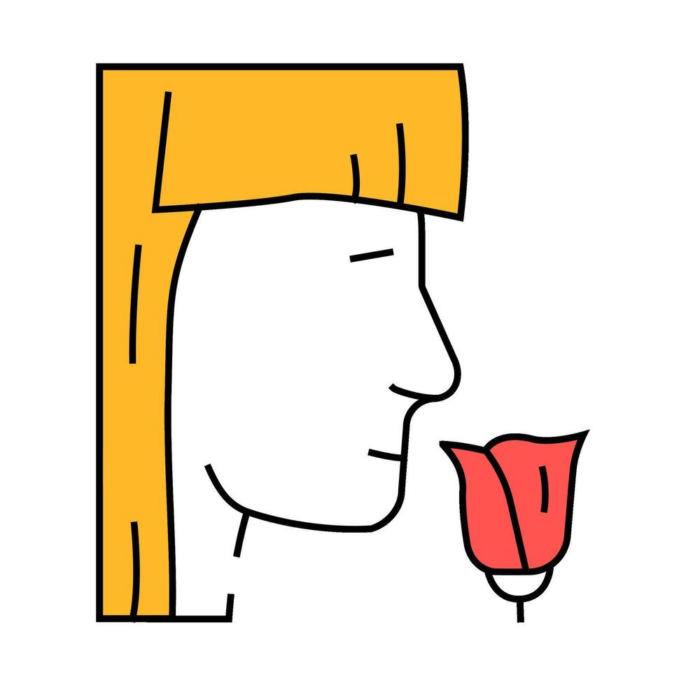 sense smell icon color illustration vector