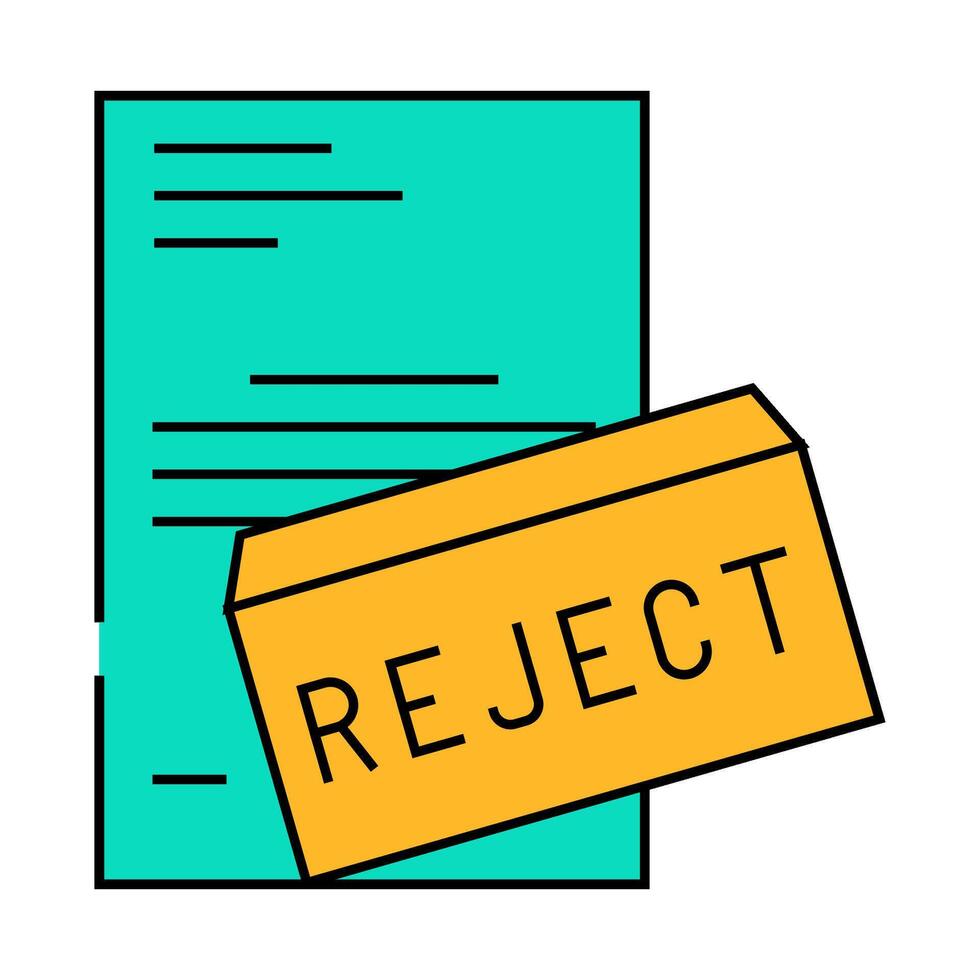 proposal rejected icon color illustration vector