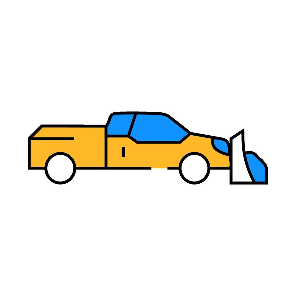 snowplow truck winter season icon color illustration vector