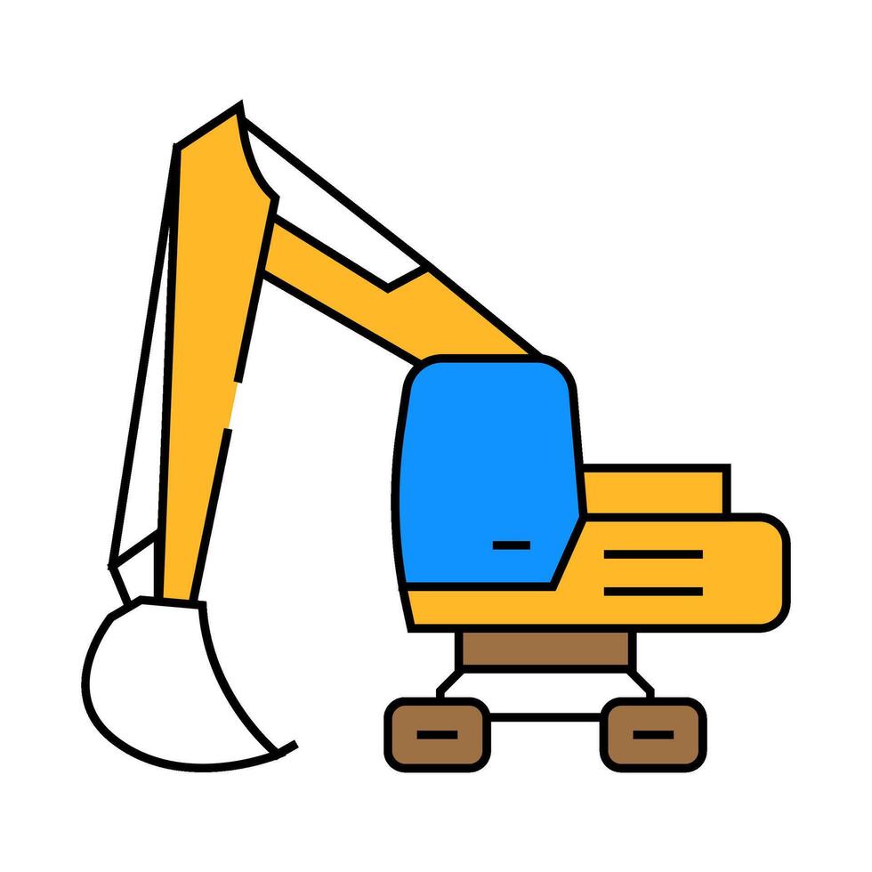concrete pumper civil engineer icon color illustration vector
