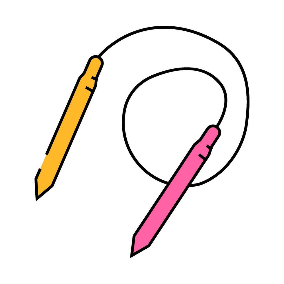 circular needle knitting wool icon color illustration vector