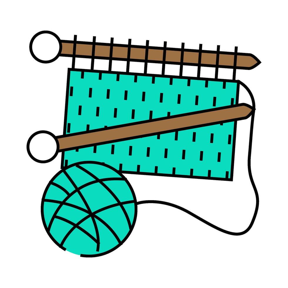 craft knitting wool icon color illustration vector