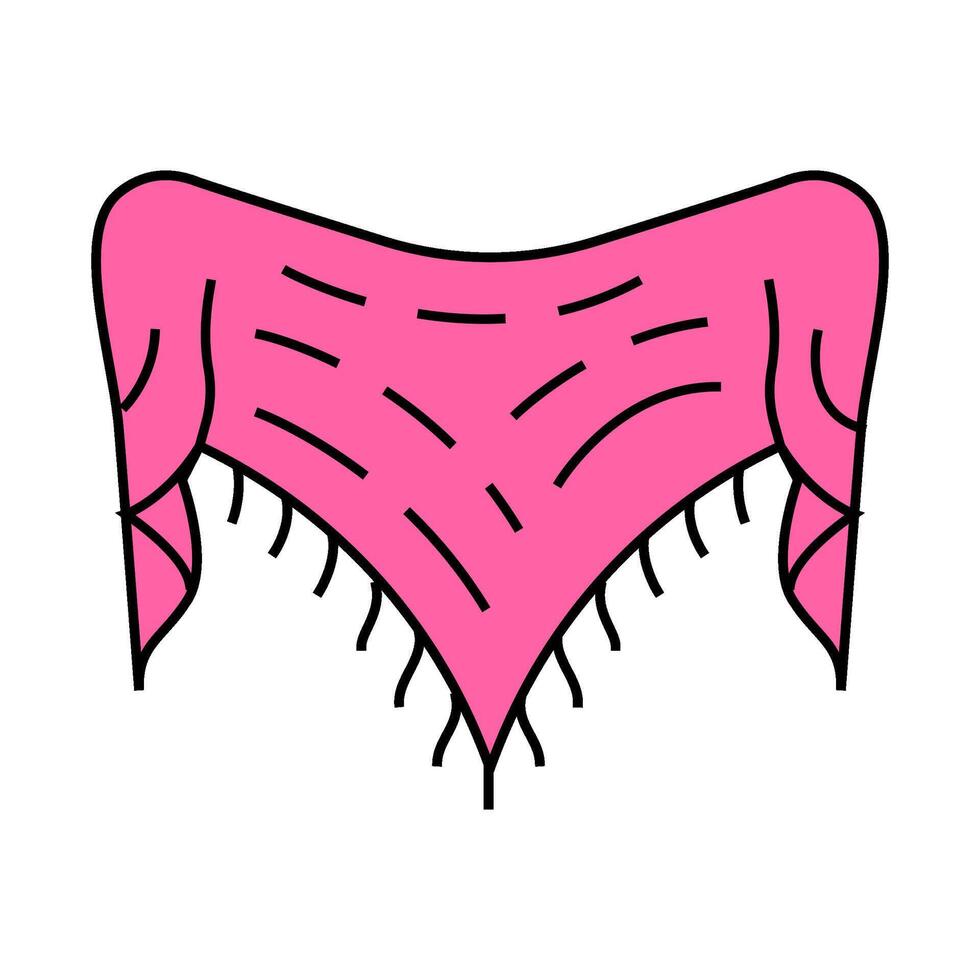 shawl knitting wool icon color illustration vector