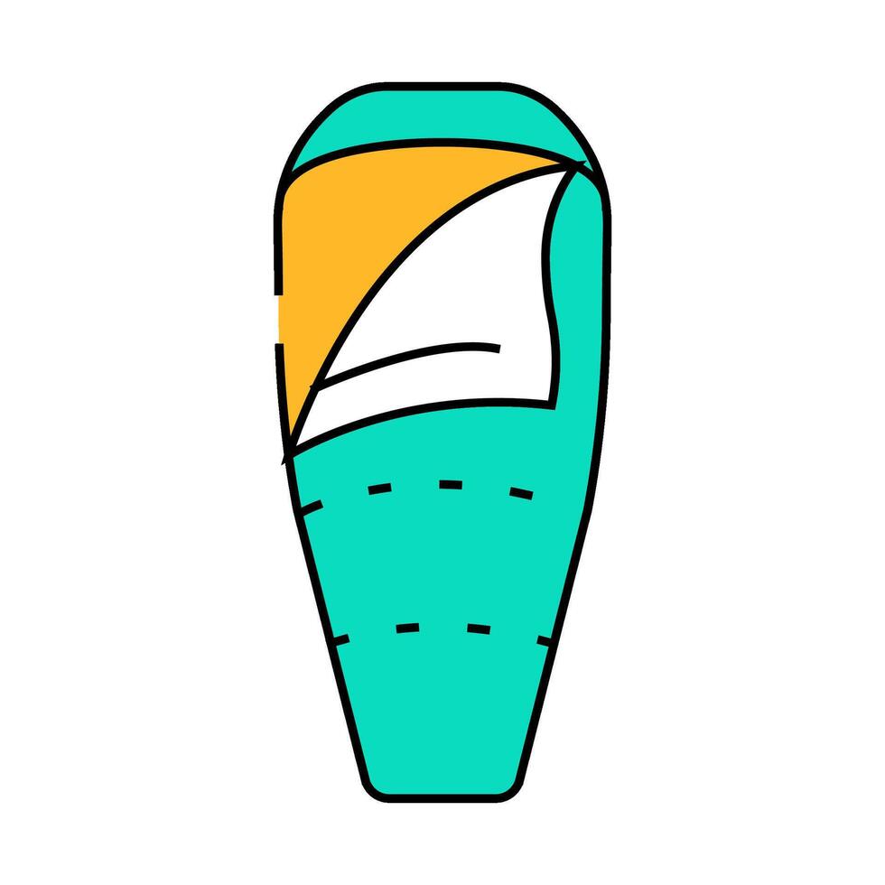 sleeping bag mountaineering adventure icon color illustration vector