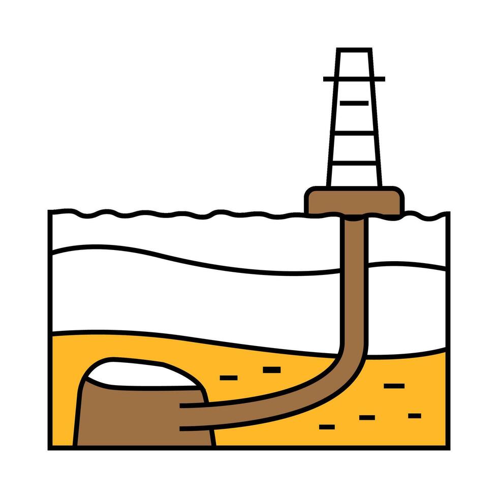 directional drilling petroleum engineer icon color illustration vector