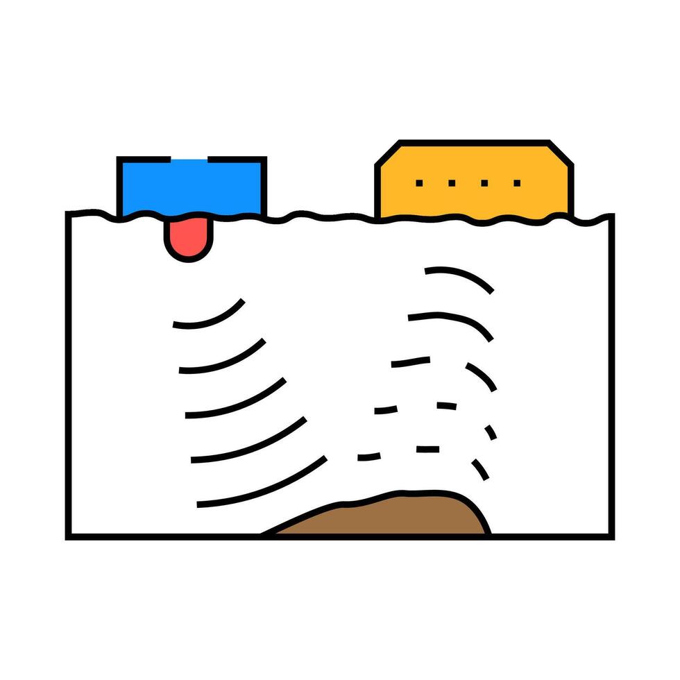 seismic surveying petroleum engineer icon color illustration vector