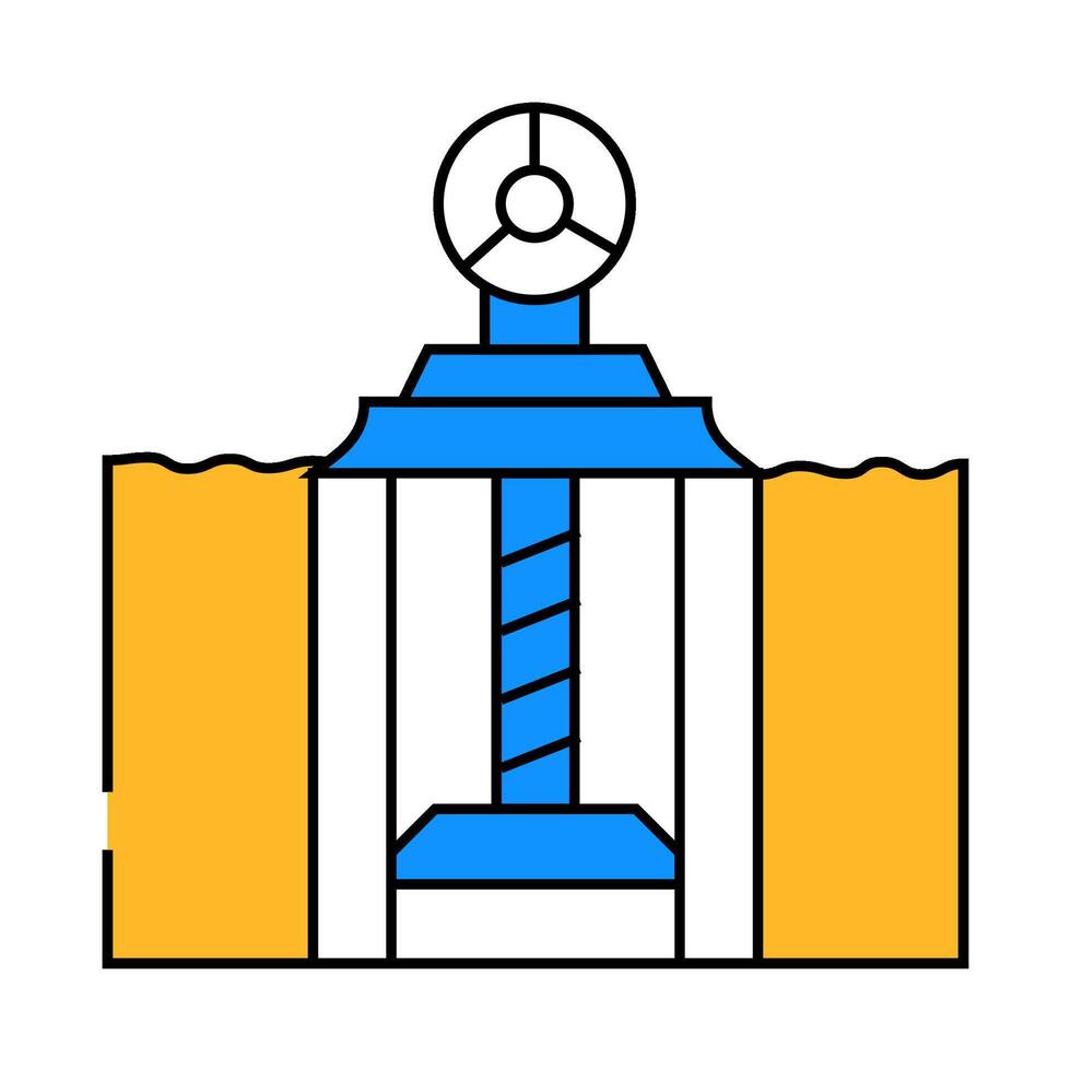 oil well plugging petroleum engineer icon color illustration vector