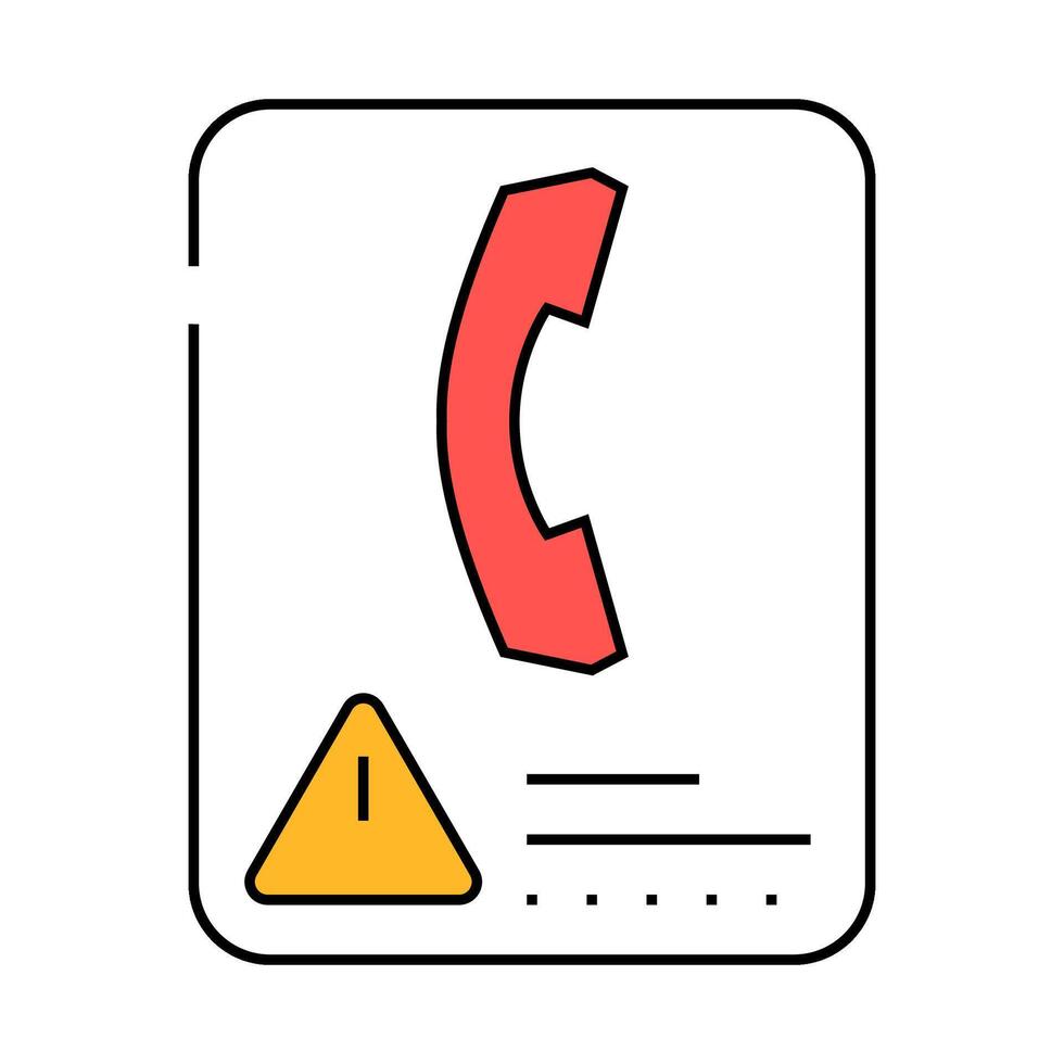 emergency phone alert icon color illustration vector